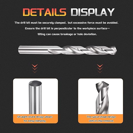 Drill Bit, 12.5mm Cutting Diameter, 4241 HSS 118° Cutting Angle Uncoated Bright Versatile Jobber Bits - (Applications: for Drilling Plastic Wood Soft Metal), 5-Pieces