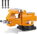 Bench Vise 4.5-Inch Heavy Duty Vise 210° Swivel Base, Multi-Purpose Vise with Large Anvil for Industrial, Home(4.5" Jaw Width)