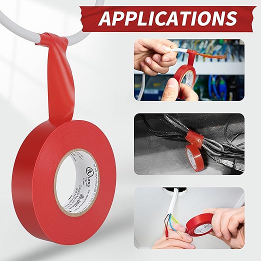 Avery Dennison Electrical Tape, General Use PVC Electric Tape, UL/CSA Listed Insulating Vinyl Tape for Electrical, Repairs, Automotive and Equipment, EE-100, ¾ in x 66 ft, Red, 1 Roll