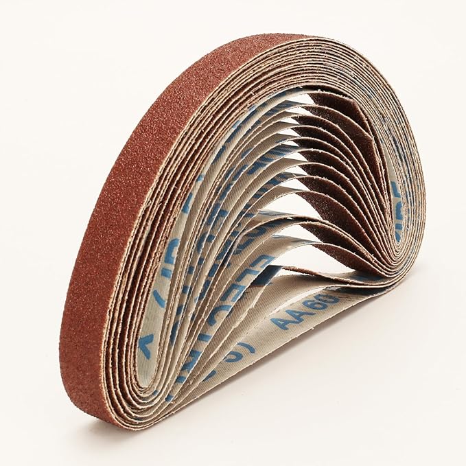 20 Pcs 3/4 x 20.5 Inch Premium Soft Cloth Aluminum Oxide Sanding Belts,4 Pcs Each of 60/120/240/400/600 Grits Sanding Belt for Detailing Bandfile Sander,520 x 20 mm Sanding Belts for Mini Belt Sander.