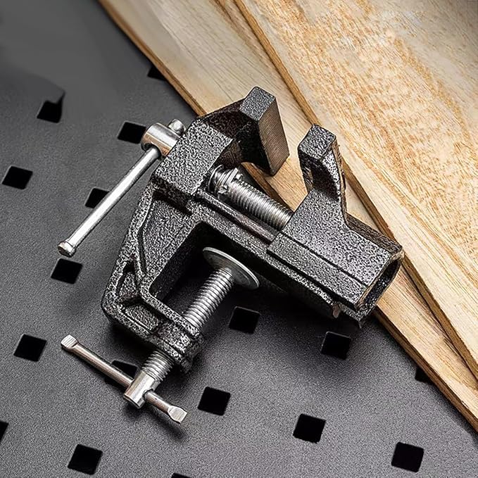Mini Table Clamp Small Bench Vice New upgraded cast iron manufacturing Jewelers Hobby Clamps Craft Repair Tool Portable Work Bench Vise (mini) (BLACK, MINI 2 INCH)