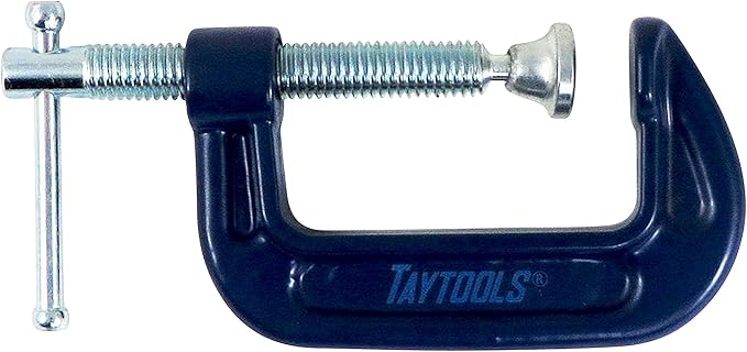 12 Pack Taytools 2 Inch C Clamps Malleable Steel Frame Power Coated Acme Threads Zinc Plated Carbon Steel Spindle and Sliding Bar (12, 2 inch)