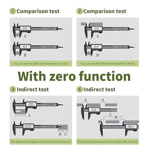 All-Metal Digital Caliper 0-6"Measuring Tool, Micrometer Caliper with Auto-Off Feature, Interchangeable Between inches and millimeters for DIY/Household and 3D Printing