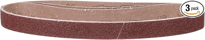 1-1/8 x 21 Inch Sanding Belt, 3 Pcs 60 Grit Knife Sharpener Belts Work Sharpening for Belt Sander Knife Carving Tool Metal Working