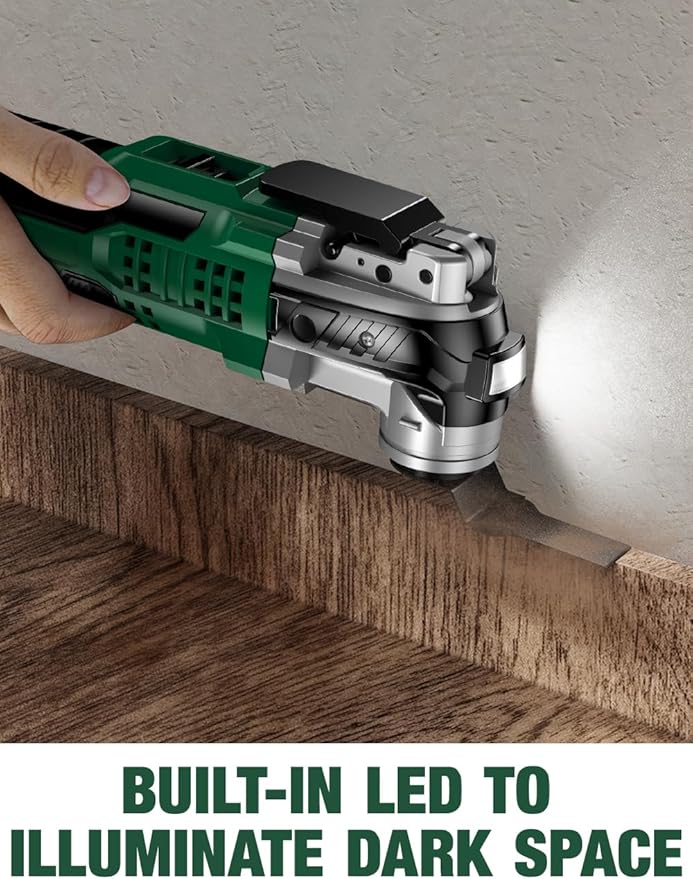 KIMO 20V Cordless Oscillating Tool Kit with 26-Pcs Accessories, Max 21000 OPM, 6 Variable Speed & 3° Oscillating Angle, Battery Powered Oscillating Multi-Tool for Cutting Wood/Nailing/Scraping/Sanding