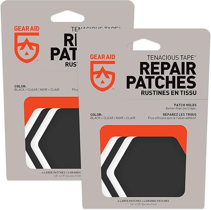 GEAR AID Tenacious Tape Hex 2.5” and 1.5” Repair Patches, Peel-and-Stick to Fix Holes and Burns in Down Jackets, Rain Gear, Tents, Tarps and More