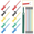 Sumnacon Test Leads Kit 10 Pcs 5 Colors Mini SMD IC Test Hook Clips with Silicone Jumper Wires Cable for Logic Analyzer Electrical Testing Clip Leads or Multimeter Test Leads for Repairing Cell Phone