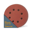 POWERTEC 25PK, 40 Grits, Sanding Discs 5 Inch - Hook and Loop, 5 Inch 8 Hole Aluminum Oxide Sandpaper Discs, Woodworking Sanding Pads for Random Orbital, Palm, Air, DA & Pneumatic Sander (45004)