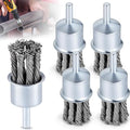 5 Pack 1 Inch Knot Wire Brush for Drill- 1/4 Inch Shank Die Grinder Wire Wheel Sturdy Twist Drill Grinder Attachment for Paint Removal, Cleaning, Deburring Carbon Steel Black