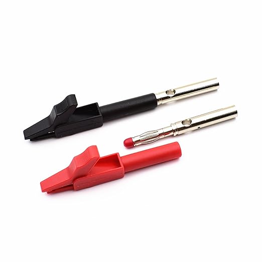 10Pcs Insulated Safety Multimeter Alligator Clips Electrical Test Tools with 4mm Banana Jack Socket Adapter 300V 15A