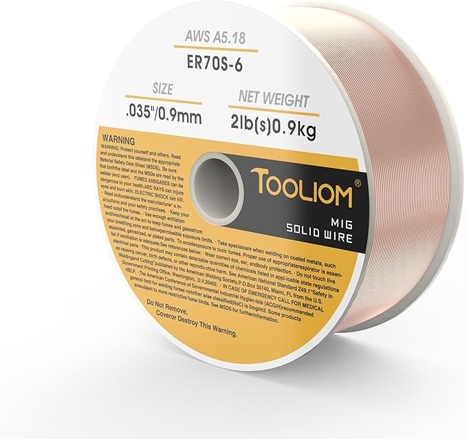 TOOLIOM ER70S-6 .035"(0.9 mm) Mild Steel MIG Solid Welding Wire on 2-Pound Spool Compatible with TL-200M Pro and TL-250M Pro