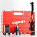 dogtooth Extended Cordless Electric Ratchet Wrench Set,40 Ft-lbs, 300 RPM, Brushless, Variable Speed Trigger, 3/8" 16.8V Power Ratchet Tool Kit With 1 * 1500mAh Lithium-Ion Battery And Charger