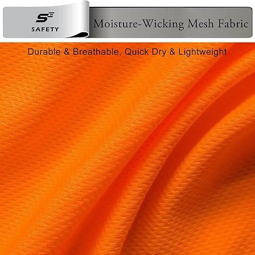 Breathable Work Long Sleeve Sun Shirt Hoodie, Sun Protection Shirts Quick Dry Hooded, Mens Construction Shirts with Hood Lightweight Orange 2XL