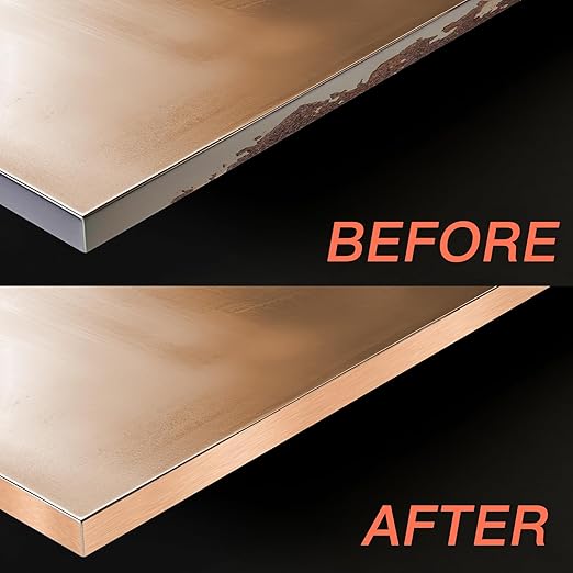 GSCIT Club Rose Gold Edge Banding, 1 1/2 Inch x 25ft Aluminum Brushed Edge Banding PVC Edge Trim for Cabinet Repair Furniture