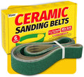 6 Pack 2 x 72 Inch Zirconia Ceramic Sanding Belts Kit – 40, 60, 80, 100, 120, 180 Grits Premium Metal Grinding Belts for Knife Sharpening, Stock Removal, and Bevel Work