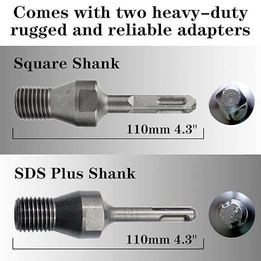 3" Dry Core Drill Bits for Cured Concrete with Rebar Brick Blonck Masonry etc 12.2in/310mm Drilling Depth，10mm Diamond Segment Height，2 Adapters