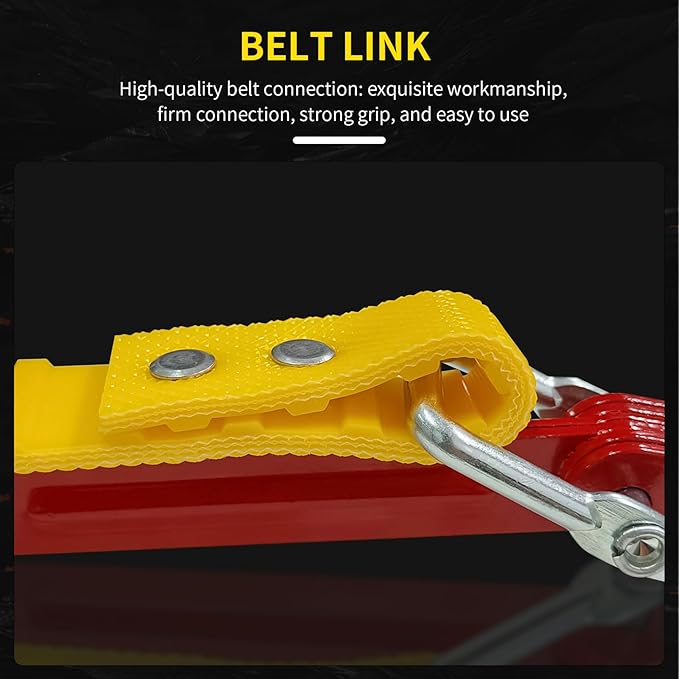 Strap Wrench 12 Inches, Water Filter Wrench Steel Handle Adjustable Strap Wrench for Replacing Water Filter, PVC Pipe Joints, Oil Filter, Swimming Pool Connection (Red Handle, Yellow Strap)