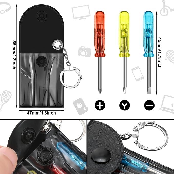 168 Pcs Mini Tape Screwdriver Keychain Set Christmas Men Gifts Bulk Adult Party Favors Multitool Pen Card Tool Measuring Keychains Stocking Christmas Stuffers for Men Dad (Multicolor)