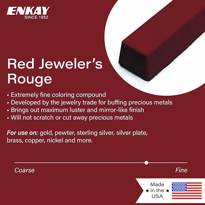 ENKAY - Red Jeweler’s Rouge Polishing Compound, 1 Lb. (U.S. Made)