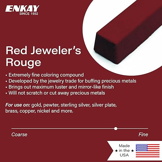 ENKAY - Red Jeweler’s Rouge Polishing Compound, 4 Oz. (U.S. Made)
