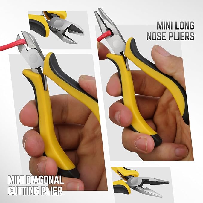 DNA MOTORING 37pcs Handheld Tool & Complete Drill Bits Set, Home Repair Tool Set, Screwdriver, Pliers, Ratchet Bit Driver kit, Maintenance Tools kit, Yellow/Black, TOOLS-00034