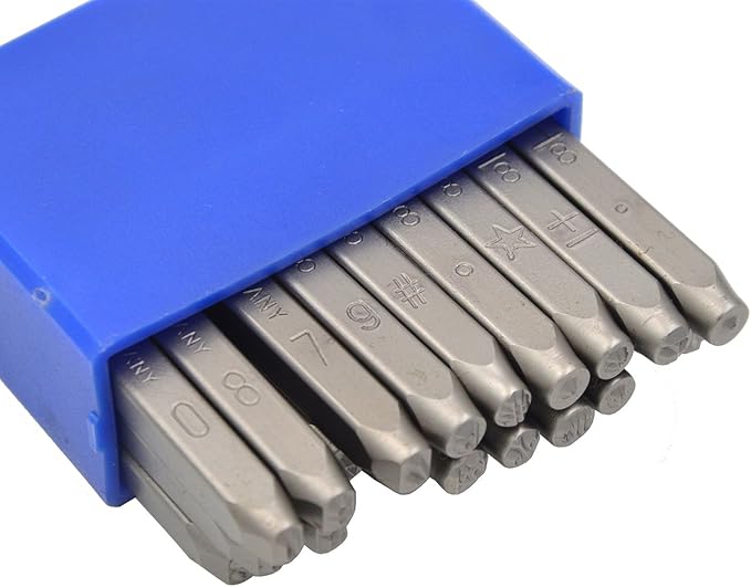 WKSTOOL 5/64 2mm Heavy Duty Carbon Steel Numbers Symbols Character Mark Code Hand Stamp Punch for Stamping Jewelry Sheet Metal Plate Mold Die Making
