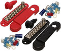 JQuad(Pair - Red & Black) 12 Terminal Distribution Block -BUSBARS- with Ring Terminals