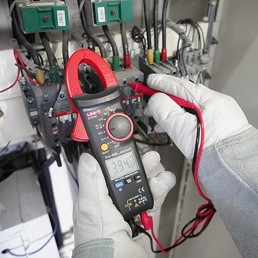 UNI-T Clamp Meter UT213C AC DC Amp Meter Clamp Multimeter Tester 400A TRMS Auto Ranging 4000 Counts HVAC Voltmeter Frequency Ohmmeter Capacitor Tester Temperature Continuity Tester Diode