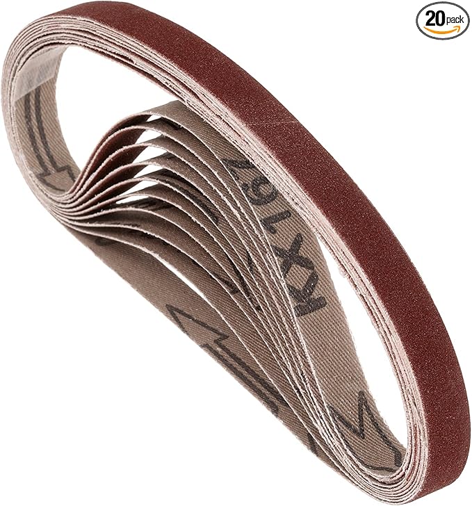 20 Pcs Sanding Belts 1/2 x 18 Inch 180 Grit Aluminum Oxide Abrasive Sandpaper for Belt Sander Metal Grinding Wood Working Weld Rust Removal