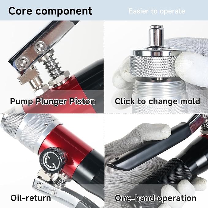 Tube Expander Swaging Tool Kit Hydraulic HVAC Copper Expansion Compact Set with 11 Heads Expanding from 3/8 to 1-5/8 Inch, Includes Tube Cutter and Deburrer