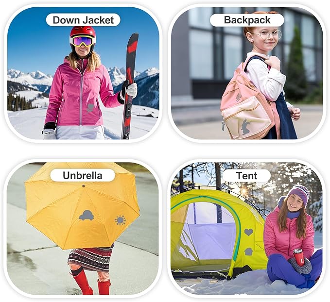 8PCS 7.8x3.9 inch Nylon Repair Patch Self-Adhesive Fabric Patch Down Jacket Repair Patches for Puffer Jackets Tenacious Tape Polyester Waterproof Lightweight Tent Repair Patch Kits for Clothes Bag