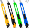Box Cutter Retractable - 4 Pack - Premium Utility Knife - 9mm Wide Snap-Off Blades Razor Knife - Box Opener for Cutting Carboard, Boxes - Exacto Knife Box Knife for Home, Office, Craft Use