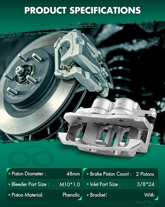 SCITOO 18B4840 Front Right Disc Brake Caliper w/Bracket Fit For Ford For Crown Victoria 2003-2011,For Mercury For Grand Marquis 2003-2011,For Mercury For Marauder 2003-2004, Double Pistons