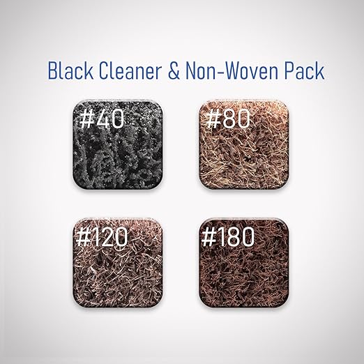 4" Black Cleaner & Burnishing Wheel Pro Pack, 100x100mm, Grit 40/80/120/180