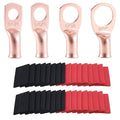 62PCS 8 AWG Ring Terminal Connectors Battery Copper Wire Lugs 8 Gauge 5/16", 3/8", 1/4", 1/2" with Heat Shrink Tubing Set, 30Pcs Battery Cable Ends and 32PCS Heat Shrink Tubing