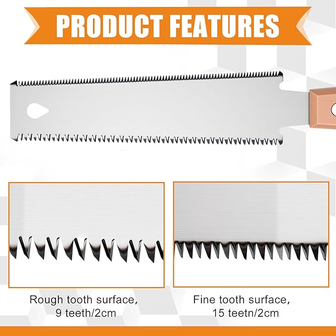 6 Pcs Professional Woodworking Tools Set 4 Piece Wood Chisel Bevel Edge Chisel Set 1/4", 1/2", 3/4" and 1" 6-inch Woodworking Saw Flexible Double-edge Blade 17/11 Tpi Protouch Coping Saw