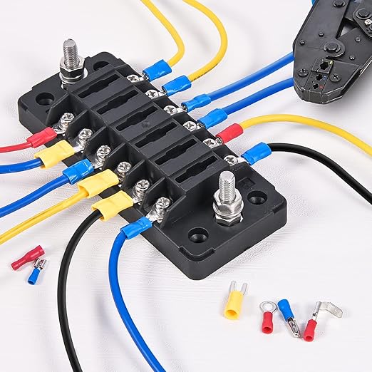 Nilight 1500pcs Mixed Quick Disconnect Crimp Connector Butt Splice Ring Fork Spade Bullet Piggy Back Assortment Kit 22-10 AWG Insulated Wire Terminal for Automotive Wiring