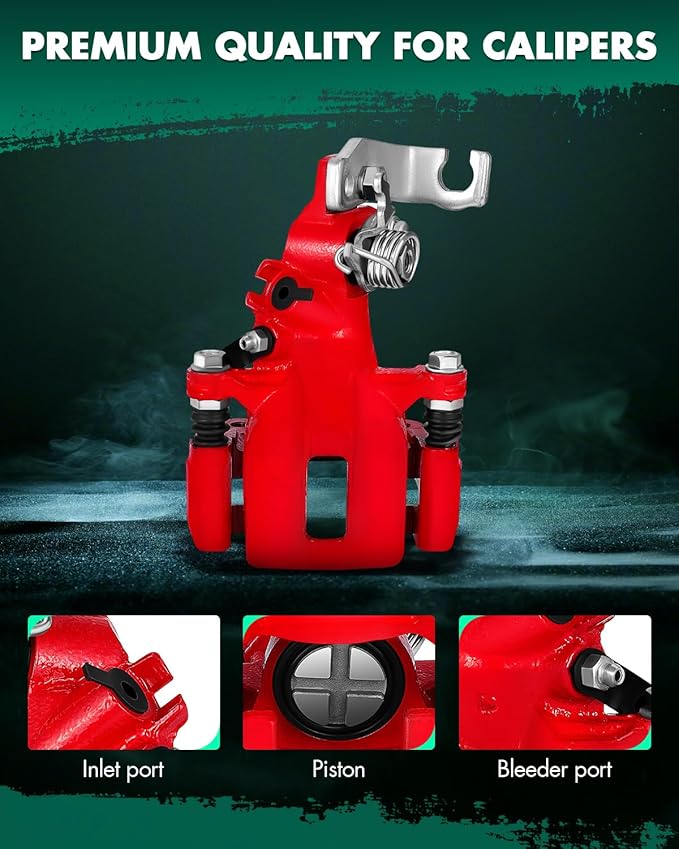 SCITOO 19-B2069 Disc Brake Caliper Assembly with Bracket Red Fit For Acura TSX 2004 2005 2006 2007 2008,For Honda For Accord 1998 1999 2000 2001 2002 2003 2004 2005 2006 2007