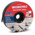 WORKPRO 100 FT 1/4" Heat Shrink Tubing, 3:1 Ratio Dual Wall Adhesive Lined Heat Wire Shrink Wrap Tubing, Industrial and Marine Grade Shrinking Cable Tube, Insulation Sealing and Flame Retardant