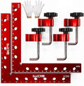 90 Degree Positioning Square Right Angle Clamp 7.1" x 7.1" Aluminum Alloy Woodworking Carpenter Tool,2 Pcs Right Angle Clamps With 4 Clamps,For Picture Frame Box Cabinets Drawers