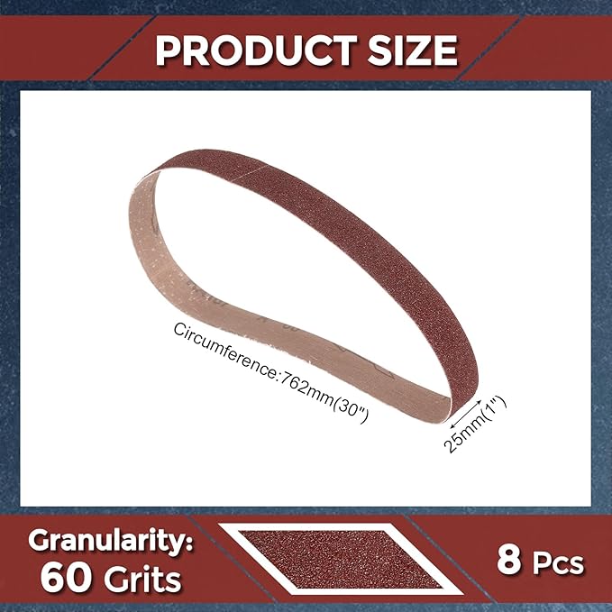 20 Pcs Sanding Belts 1 x 30 Inch 60 Grit Aluminum Oxide Abrasive Sandpaper for Belt Sander Metal Grinding Wood Working Weld Rust Removal