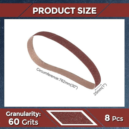 20 Pcs Sanding Belts 1 x 30 Inch 60 Grit Aluminum Oxide Abrasive Sandpaper for Belt Sander Metal Grinding Wood Working Weld Rust Removal
