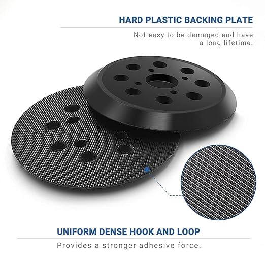 5 Inch Sander Hook and Loop Replacement Pad for Ryobi RS290 RS280,5 Inch 8 Hole Universal Hook and Loop Orbital Sander pad for Craftsman（3 Pack）