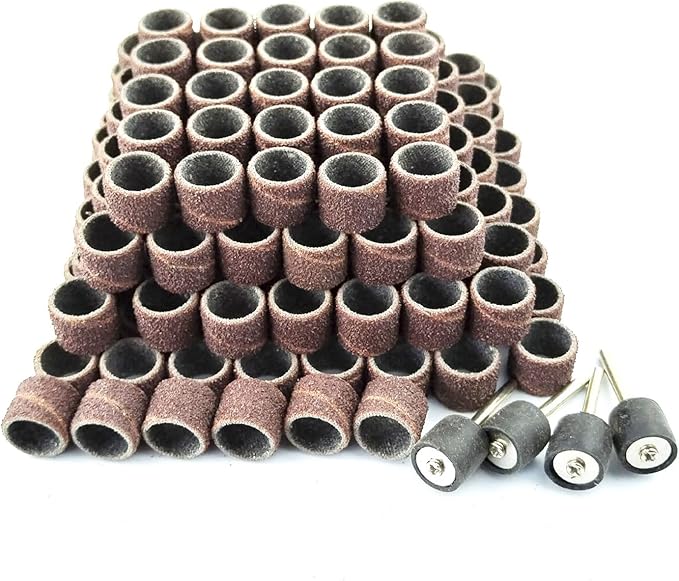 Merryland Drum Sander Sanding Band for Dremel 184pcs, 80# 1/2" Sanding Sleeve 180pcs and Mandrel 4pcs Rotary Tool, Electric Power Tool Accessory DIY, RMTA184C1