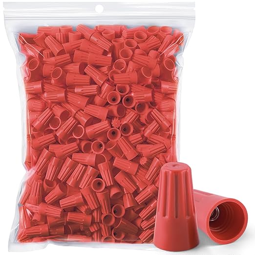 600PCS Wire Connectors Nuts 18-16 AWG Electric Wire Caps Insulating Insert Twist Electrical Wire Connectors Orange Red Wire Assortment Nuts for Quick Connection