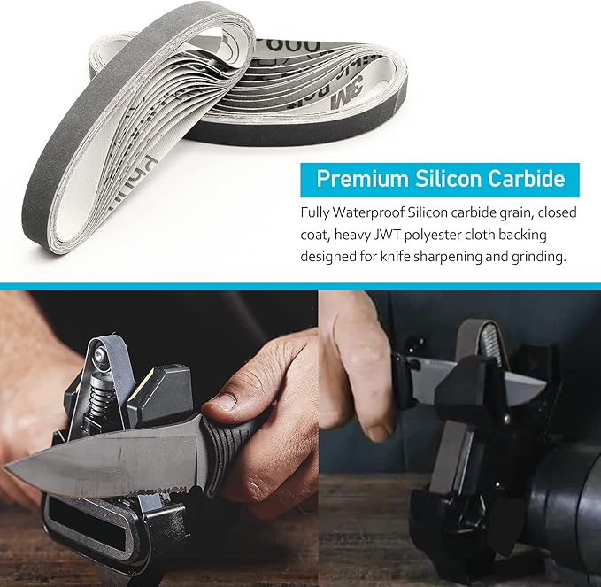1/2" x 12" Knife Sharpener Sanding Belts,600 Fine Grit Knife Sharpening Belt for Official Work Sharp Knife & Tool Sharpener (WSKTS & WSKTS-KT/Mk.1 & Mk.2)