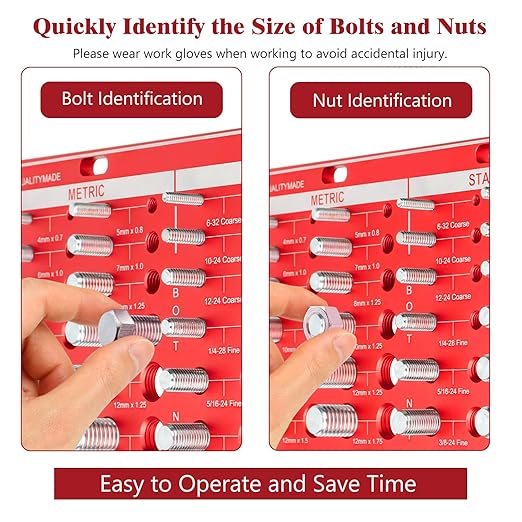 42 Nut and Bolt Thread Checker, Bolt Size and Thread Gauge 19 Standard & 15 Metric Bolt & 8 Drill Bit Gauge, Bolt and Nut Identifier Gauge with Inch and Centimeter Scales