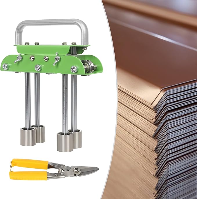 Roller Bender, 0-90°Bending Angle Metal Bending Tool, Steel Aluminum Copper Plate Metal Roller Bending Tool for Various Metal Roofing (Green)
