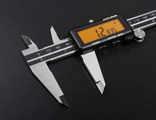 Accusize Industrial Tools 0-6''/0-150 mm, Yellow LCD Electronic Digital Caliper,Metric/Inch, 0.0005''/0.01mm Resolution, 1110-1818