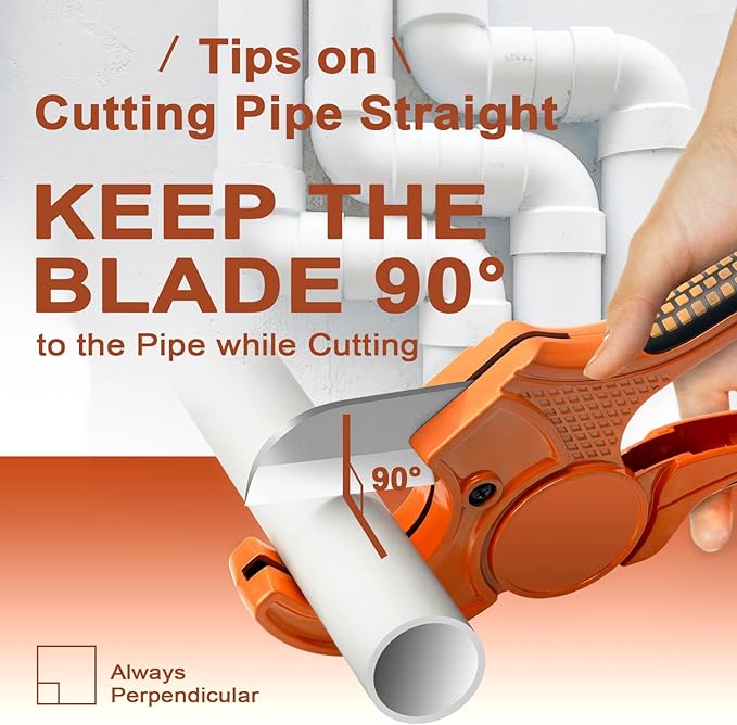 Kerry PVC Pipe Cutter, Up to 2-1/2" Ratcheting Heavy-Duty PEX POLY PE Plastic Hoses and Plumbing Tube Cutting Tool, Stainless Steel Blades, Thicken Aluminum Body Efficient Extended Handle - 2Pack